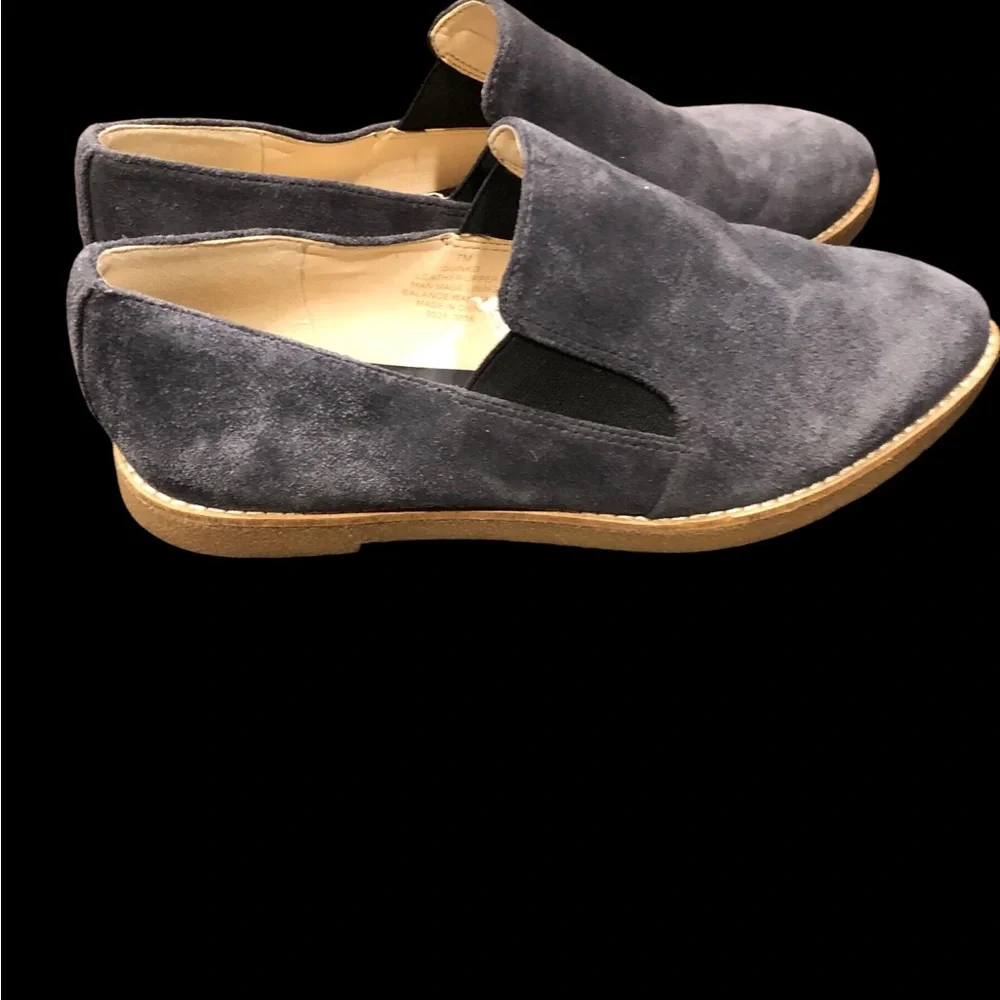 Nine West 7 M Womens Gray Suede Quinko Slip-on‎ Flats